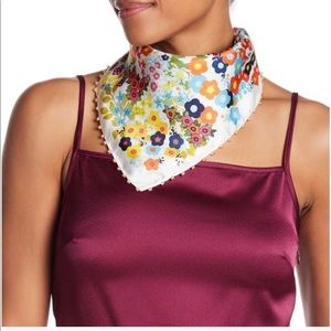 Tory Burch floral beaded neckerchief
